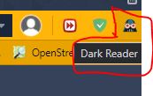 Verknüpfung für AddOn "Dark Reader" im Browser